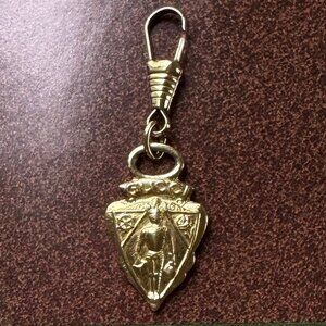 Authentic Vintage Gucci Knight Charm Pendant Zipper Pull, gold tone